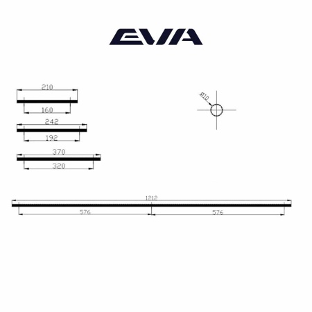 Ручка-пруток EVA CUSTOM DIAMOND / 1152мм (L=1212мм) рифленый черный матовый MBA фото