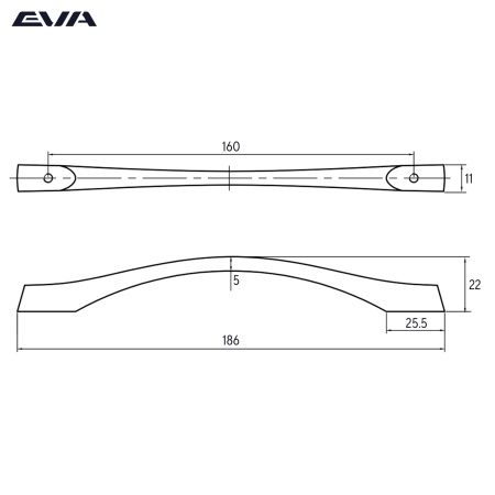 Ручка-скоба мебельная EVA ECO 160 мм цвет алюминий матовый SC фото