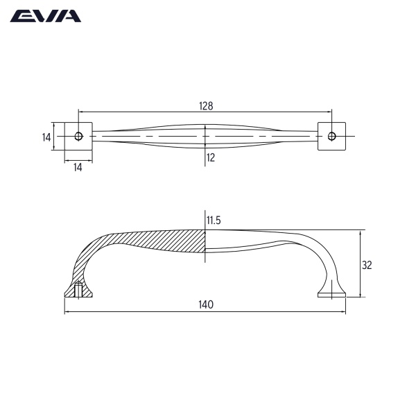 Ручка-скоба мебельная EVA MODERN 128 мм цвет медь чернёная BORB фото