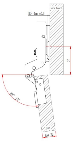 Петля мебельная без амортизатора EVA Advance вкладная 90/105 48 мм фото