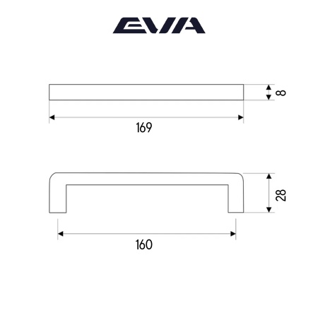 Ручка-скоба мебельная EVA BASIC 160 мм цвет хром PC фото