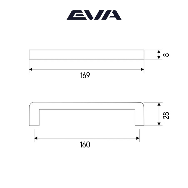 Ручка-скоба мебельная EVA BASIC 160 мм цвет хром PC фото