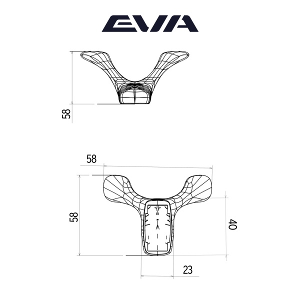 Крючок мебельный двухрожковый EVA UFO цвет латунь шлифованная матовая BB фото