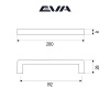 Ручка-скоба мебельная EVA BASIC 192 мм цвет черный матовый BLmatt фото