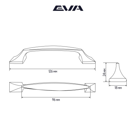 Ручка-скоба мебельная EVA ANTICA 96 мм цвет железо состаренное AP фото
