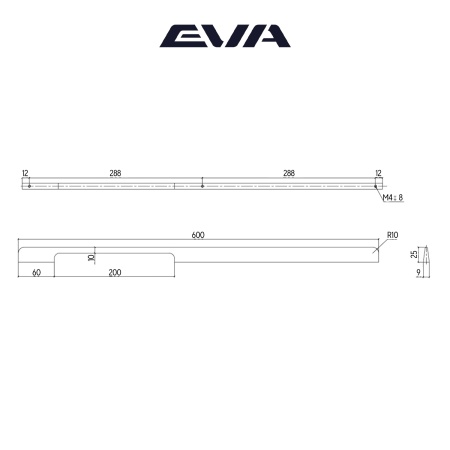 Ручка-скоба мебельная EVA LOFT 288 мм L=600 мм цвет золото матовое GA фото
