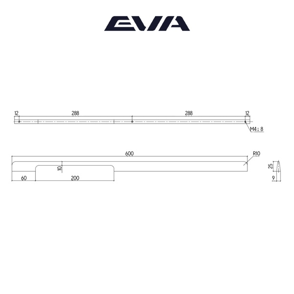 Ручка-скоба мебельная EVA LOFT 288 мм L=600 мм цвет золото матовое GA фото