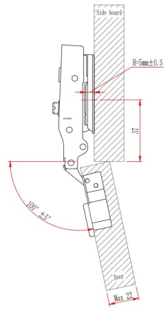 Петля мебельная с амортизатором EVA Advance soft 2way накладная 90/105 48 мм фото