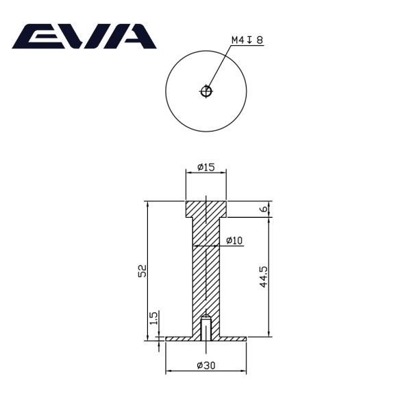 Крючок однорожковый EVA PIN (L=52мм) / нержавеющая сталь BN фото