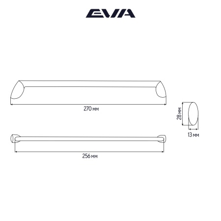 Ручка-скоба мебельная EVA ART 256 мм цвет хром PC фото
