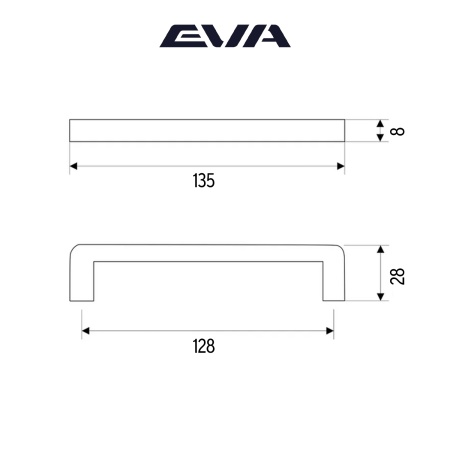 Ручка-скоба мебельная EVA BASIC 128 мм цвет хром PC фото
