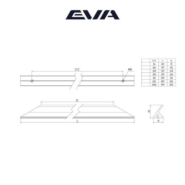 Ручка профильная мебельная EVA LINE PRO 320 мм L=397 мм цвет золото матовое GA фото