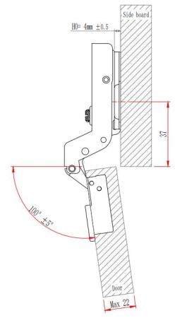 Петля мебельная с амортизатором EVA Advance soft вкладная 90/105 48 мм фото