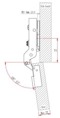 Петля мебельная с амортизатором EVA Advance soft 2way полунакладная 90/105 48 мм цвет черный никель фото