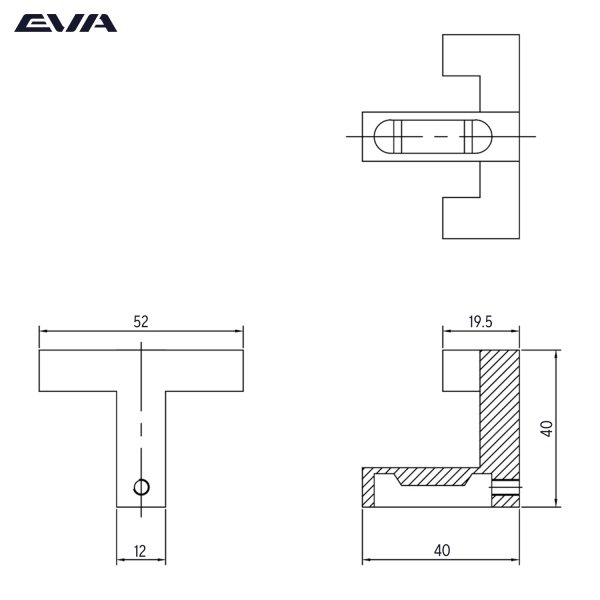 Крючок мебельный двухрожковый EVA NEO цвет алюминий матовый SC фото