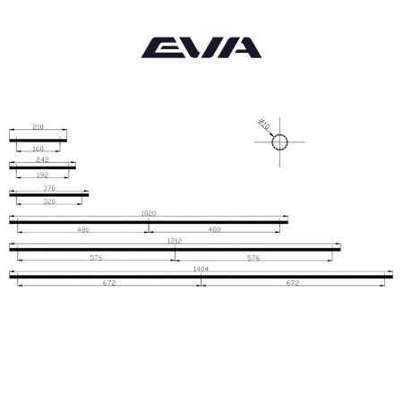 Ручка-пруток EVA CUSTOM CLEAN / 1344мм (L=1404мм) гладкий черный матовый MBA фото