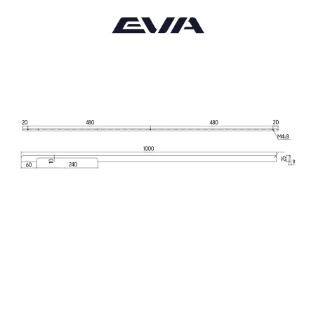 Ручка-скоба мебельная EVA LOFT 480 мм L=1000 мм цвет золото матовое GA фото
