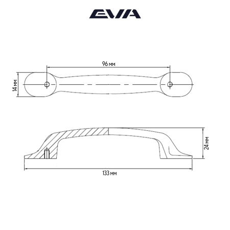 Ручка-скоба мебельная EVA VICTORY 96 мм цвет черный матовый BLmatt фото