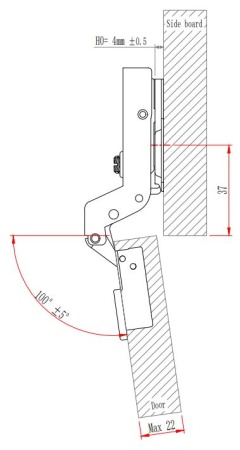 Петля мебельная с амортизатором EVA Advance soft 2way вкладная 90/105 48 мм цвет черный никель фото