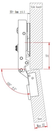 Петля без пружины EVA Advance p2o, накладная, (90/105), 48мм, черный никель фото