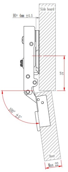 Петля мебельная с амортизатором EVA Advance soft 2way накладная 90/105 48 мм цвет черный никель фото