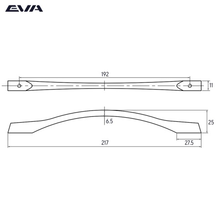 Ручка-скоба мебельная EVA ECO 192 мм цвет черный матовый BLmatt фото