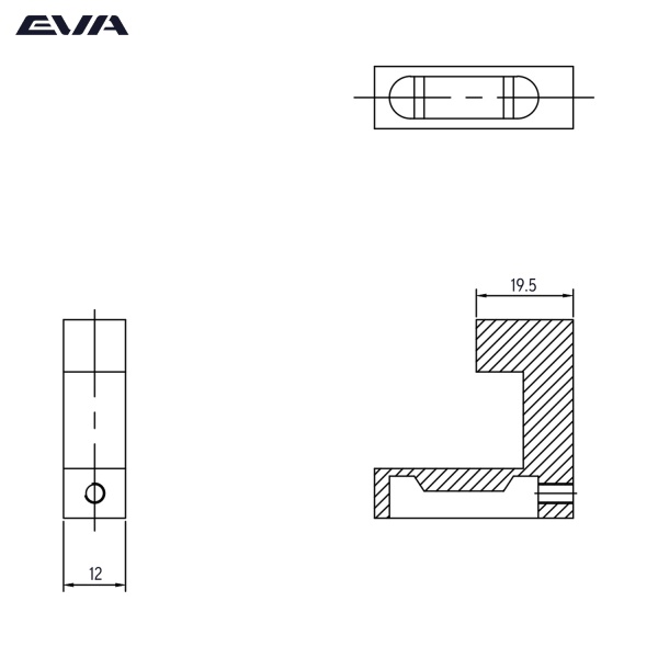 Крючок мебельный однорожковый EVA NEO цвет черный матовый MBA фото