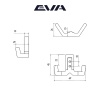 Крючок мебельный двухрожковый EVA ANGLE цвет черный матовый BLmatt фото