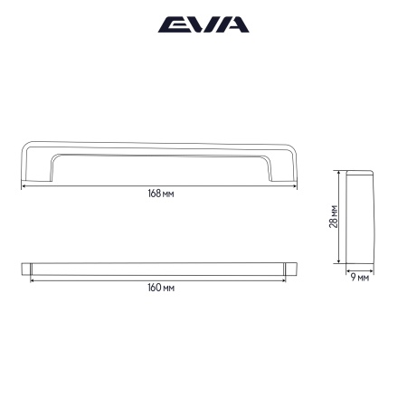 Ручка-скоба EVA GROOVE / 160мм (L=168мм) белый матовый WTmatt фото